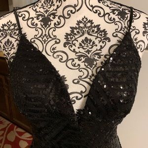 Black sequined dress petite only worn twice